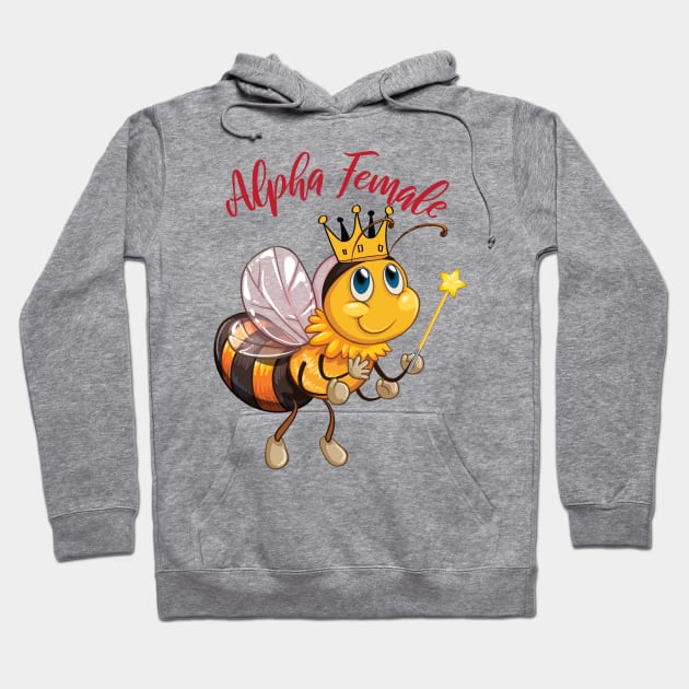 Female Alpha Animal Bee Queen Feminism Strong Woman Hoodie by alltheprints